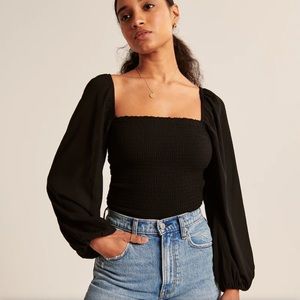 Abercrombie Smocked Square Neck Top